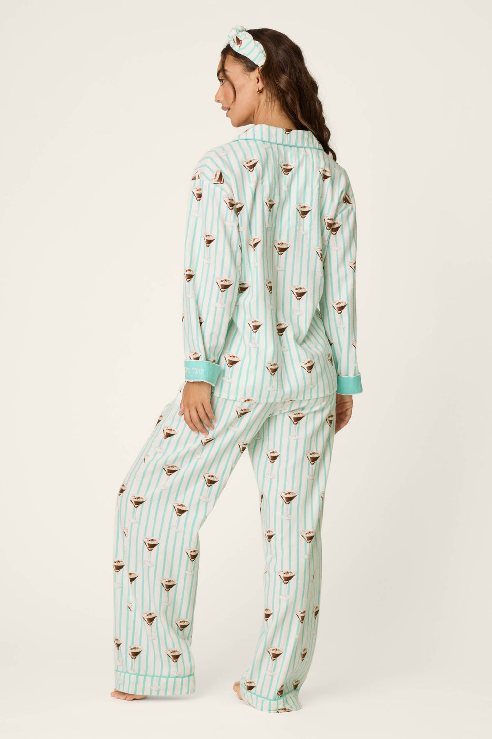 Espresso Martini Print 3-Piece Long Sleeve Flannel PJ Set