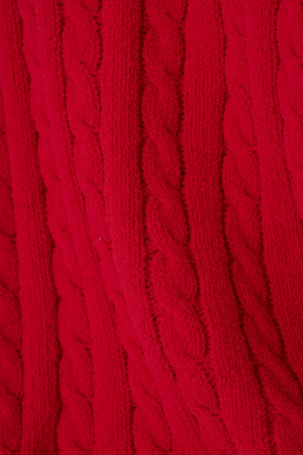 Cozy Chenille Cable Knit Red Slippers