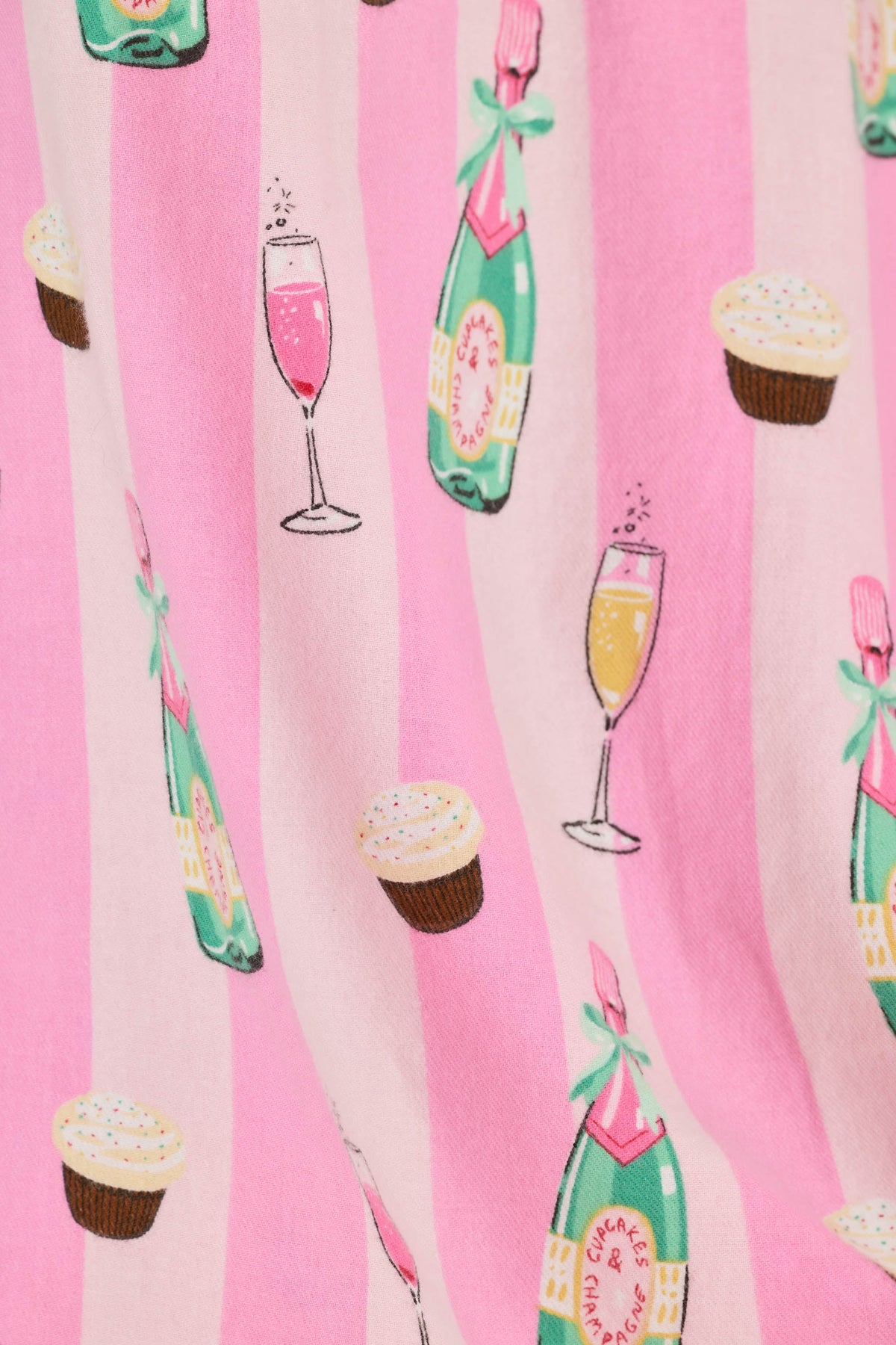 Cupcakes & Champagne Flannel 3-Piece PJ Set