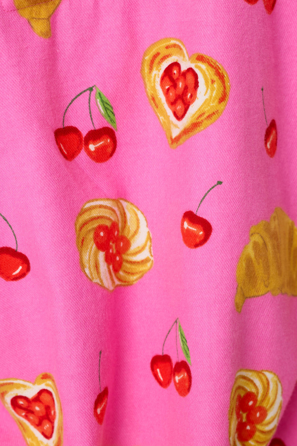 Breakfast Pastry Print 3-Piece Flannel PJ Set