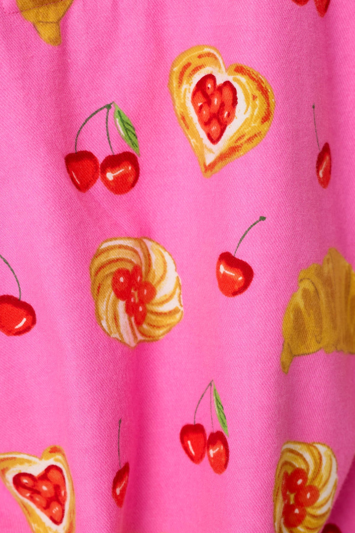 Breakfast Pastry Print 3-Piece Flannel PJ Set