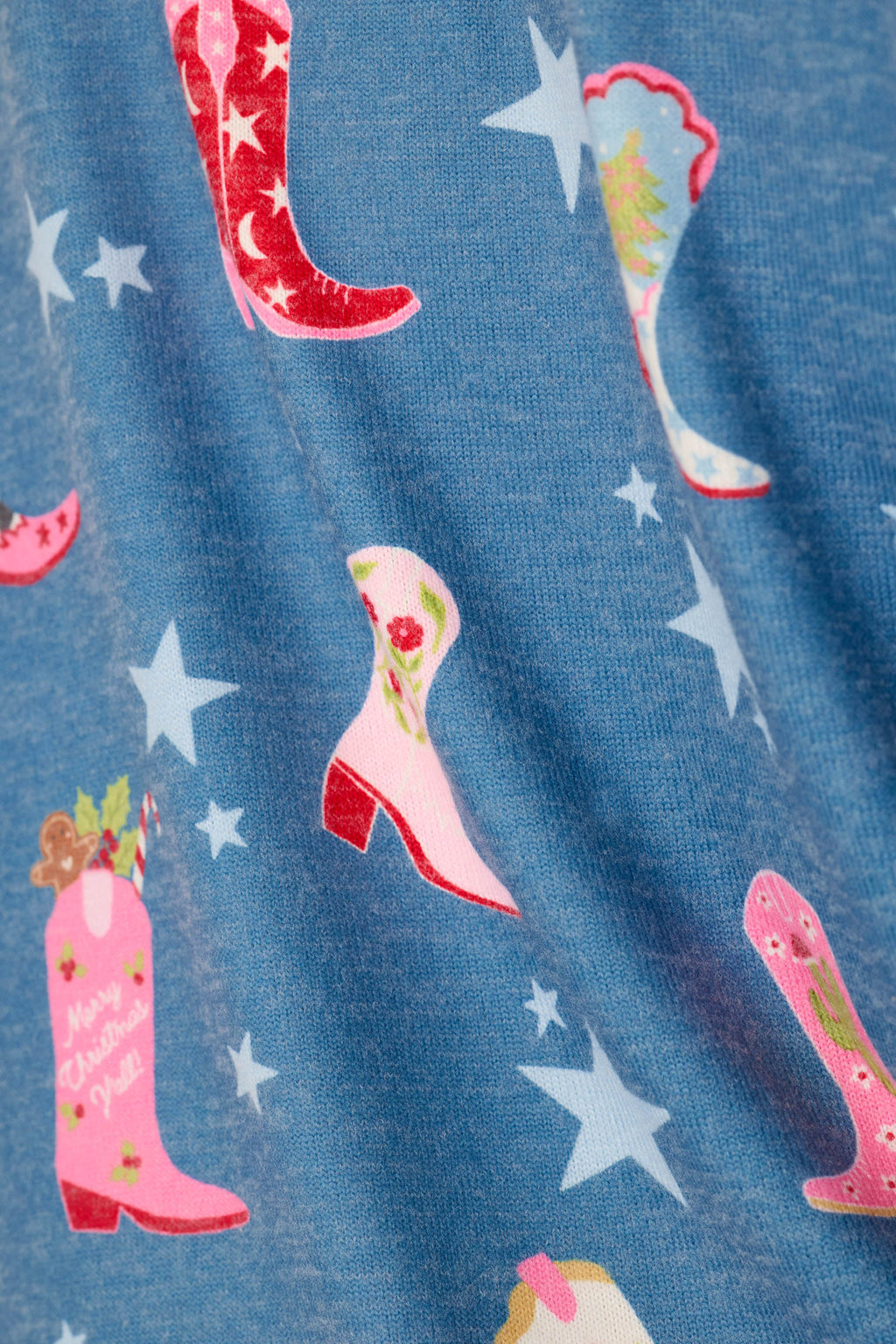 Howdy Holidays Cowboy Boots & Star Print Button Front Top