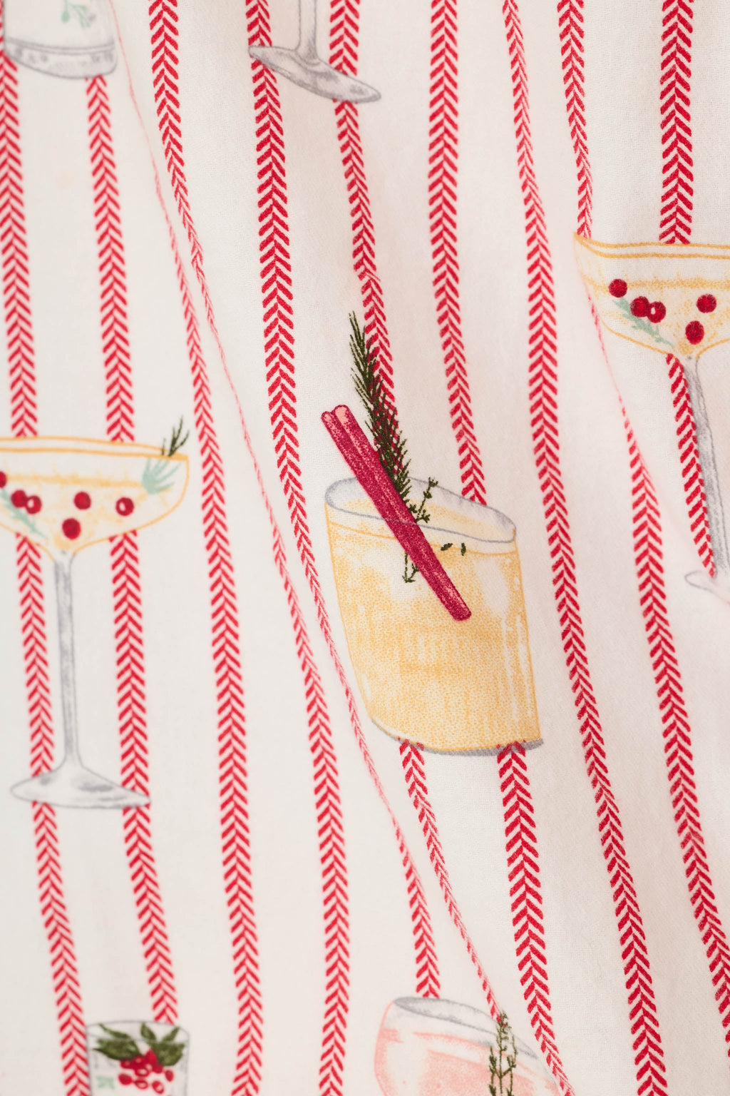 Martinis & Mistletoe Cocktail Print Flannel Pajama Pants