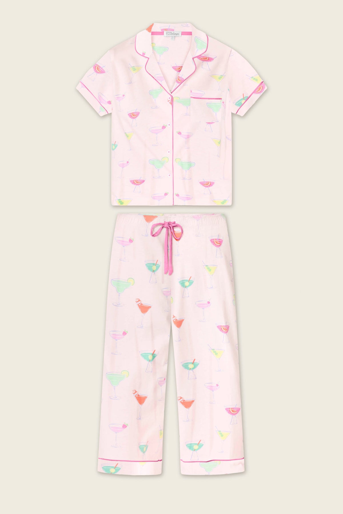 Whimsy Sip Happens Cropped PJ Set