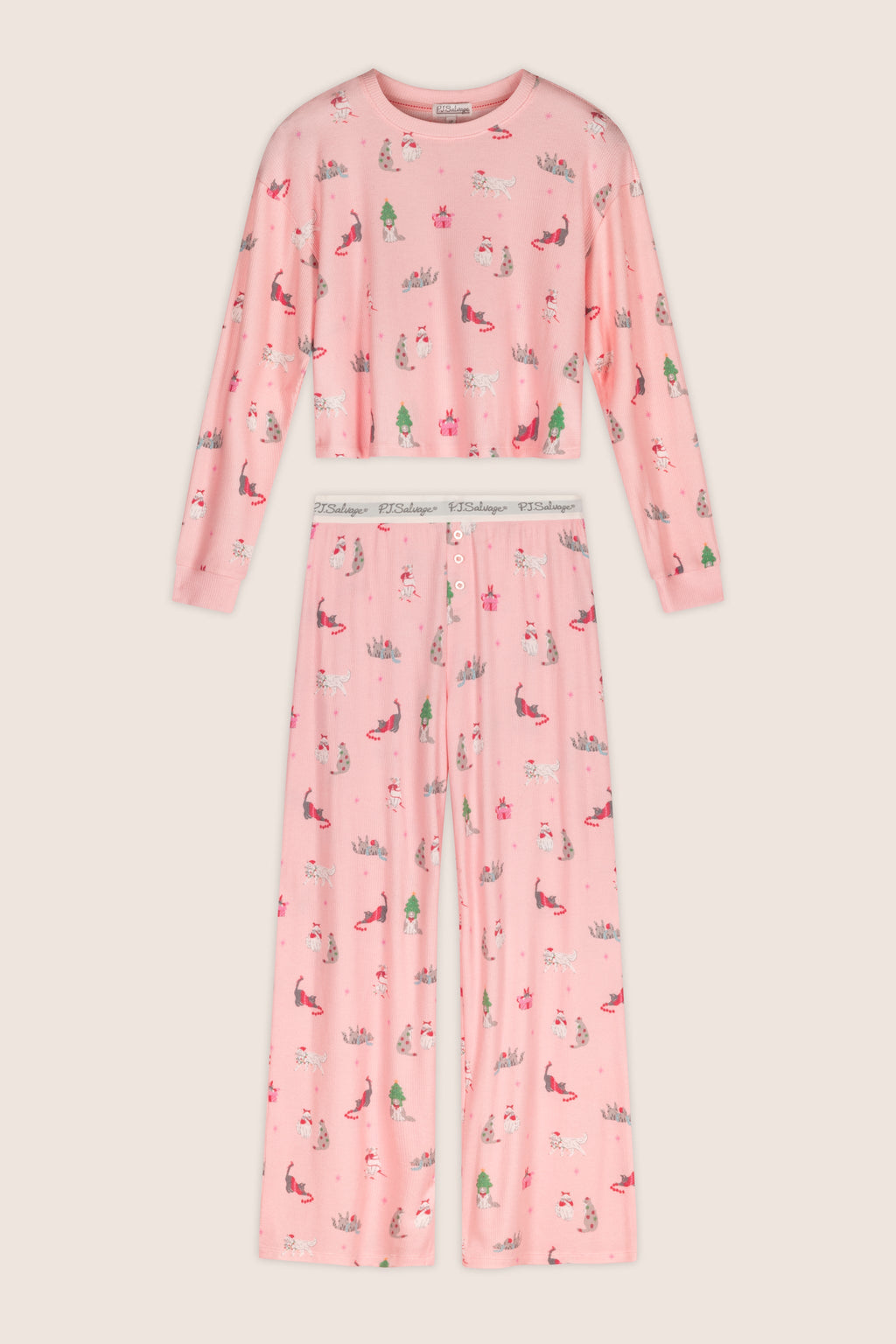 Boyfriend Boxer Deck the Paws Long Sleeve PJ Set