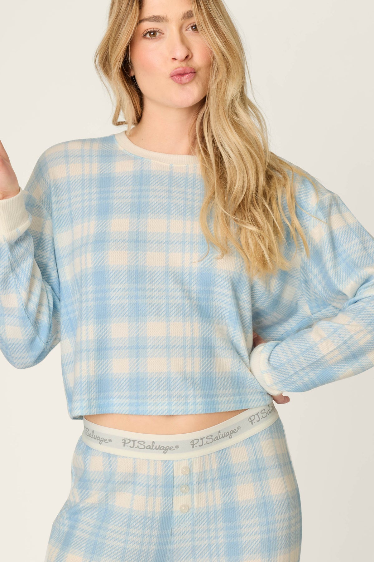 Boyfriend Boxer Blue Plaid Long Sleeve PJ Set