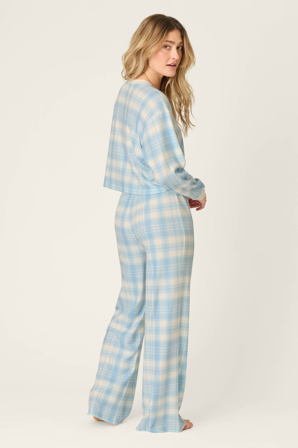 Boyfriend Boxer Blue Plaid Long Sleeve PJ Set