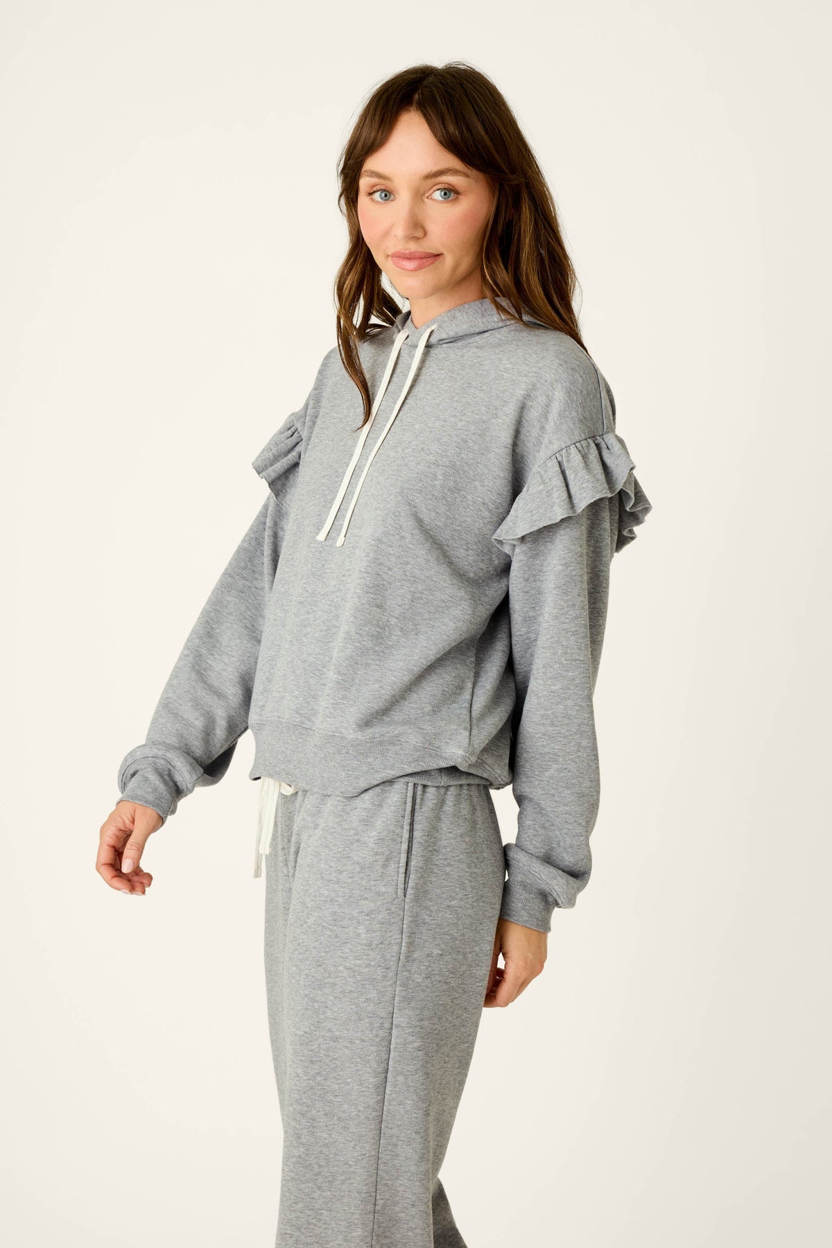Femme de Noel Heather Grey Flutter Sleeve Hoodie
