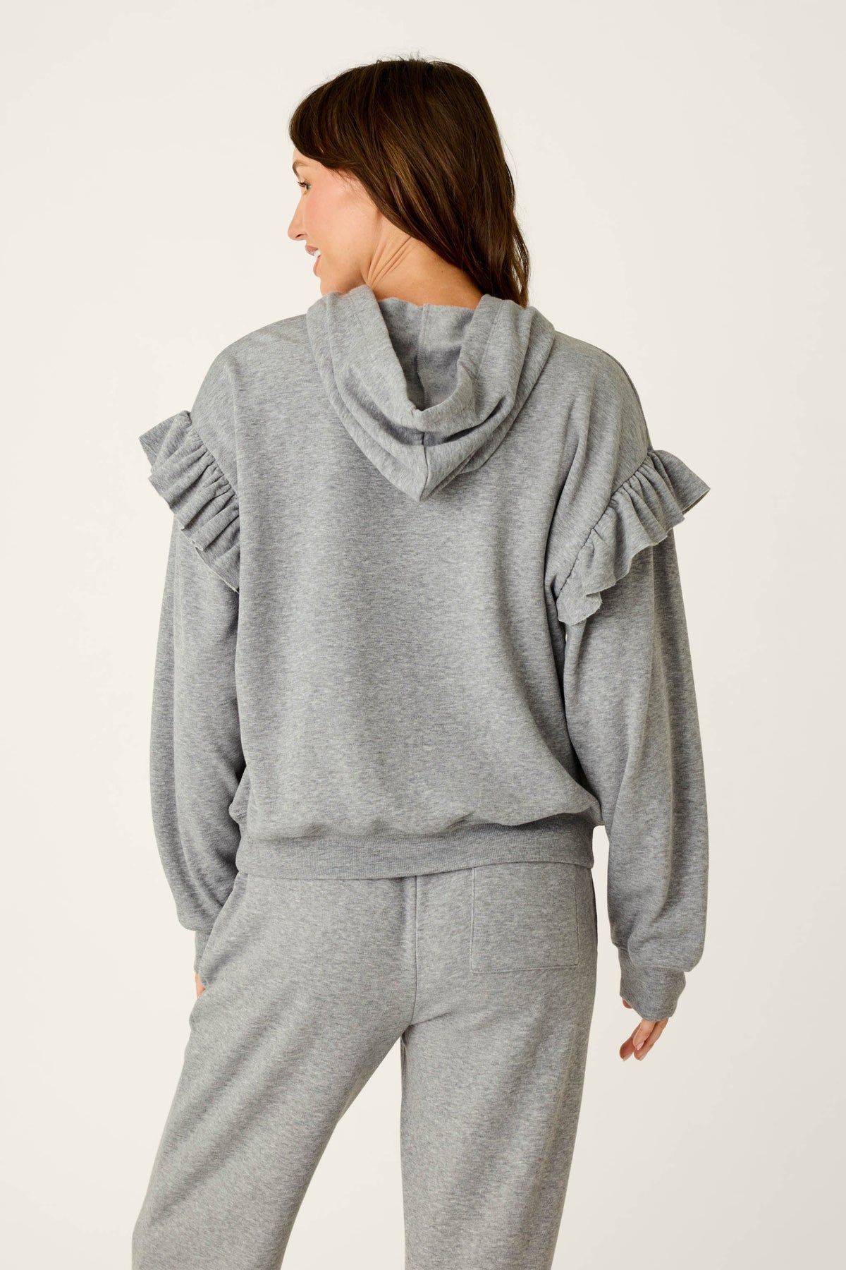 Femme de Noel Heather Grey Flutter Sleeve Hoodie