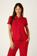 Femme de Noel Tonal Dot Short Sleeve Top