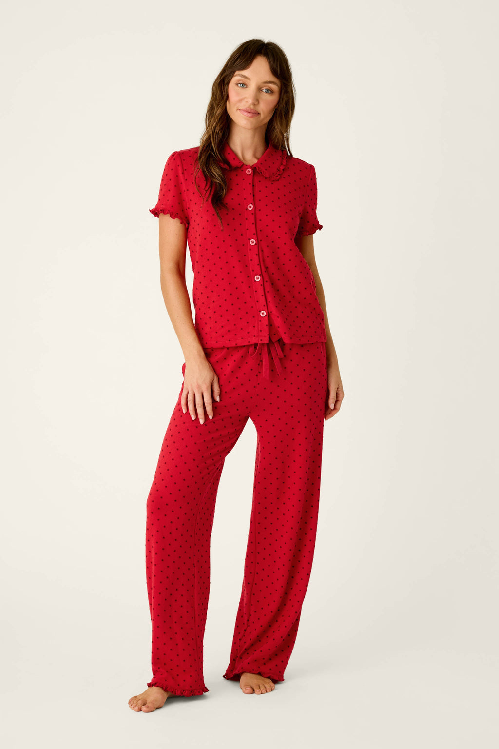 Femme de Noel Tonal Dot Short Sleeve Top