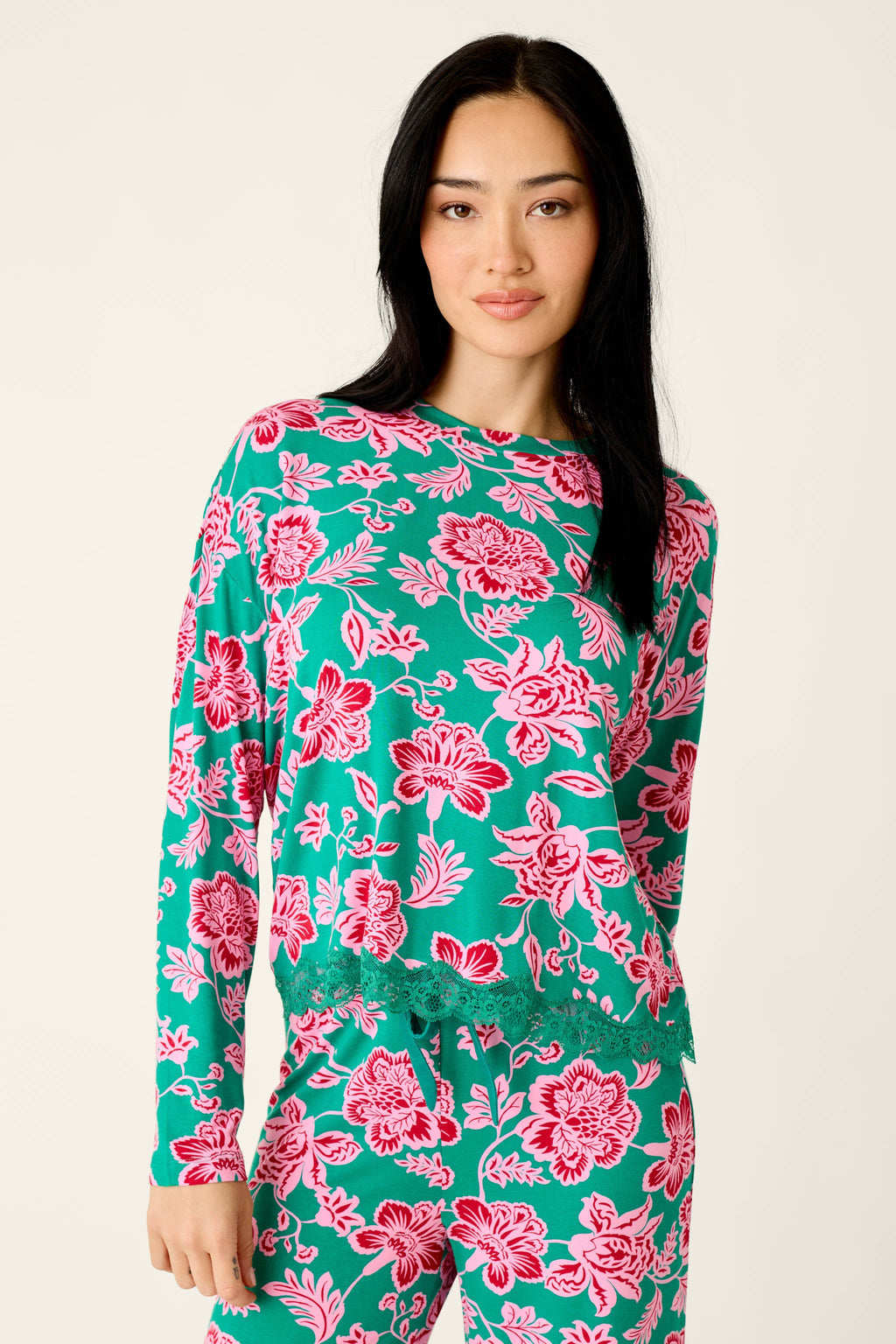 Frosted Floral Dreams Long Sleeve Top
