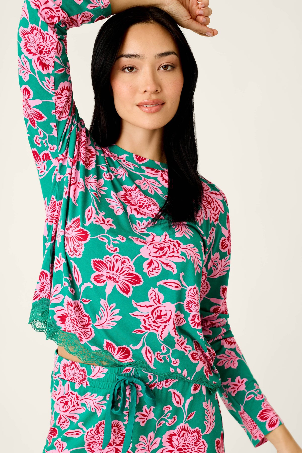 Frosted Floral Dreams Long Sleeve Top