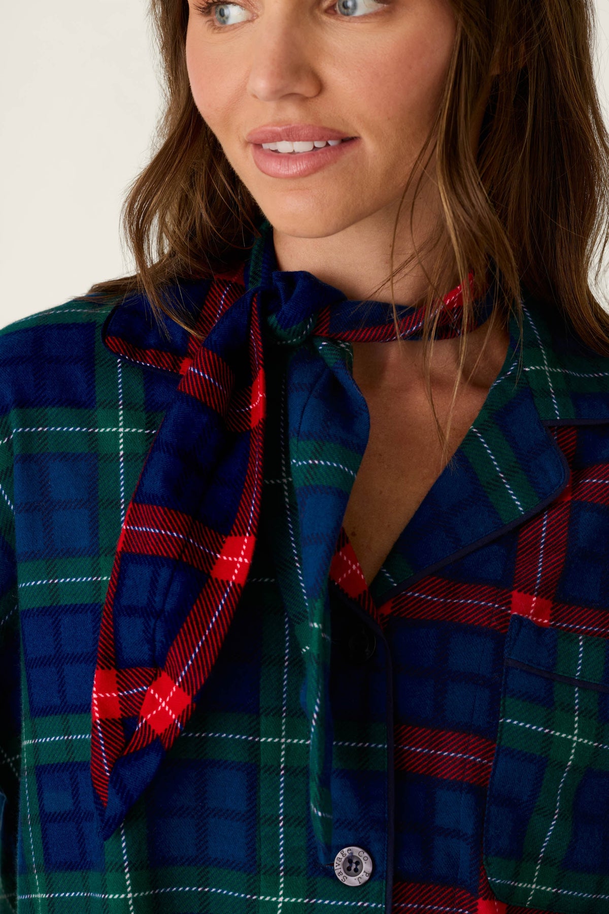 Check Mate Plaid Flannel 3-Piece Short PJ Set
