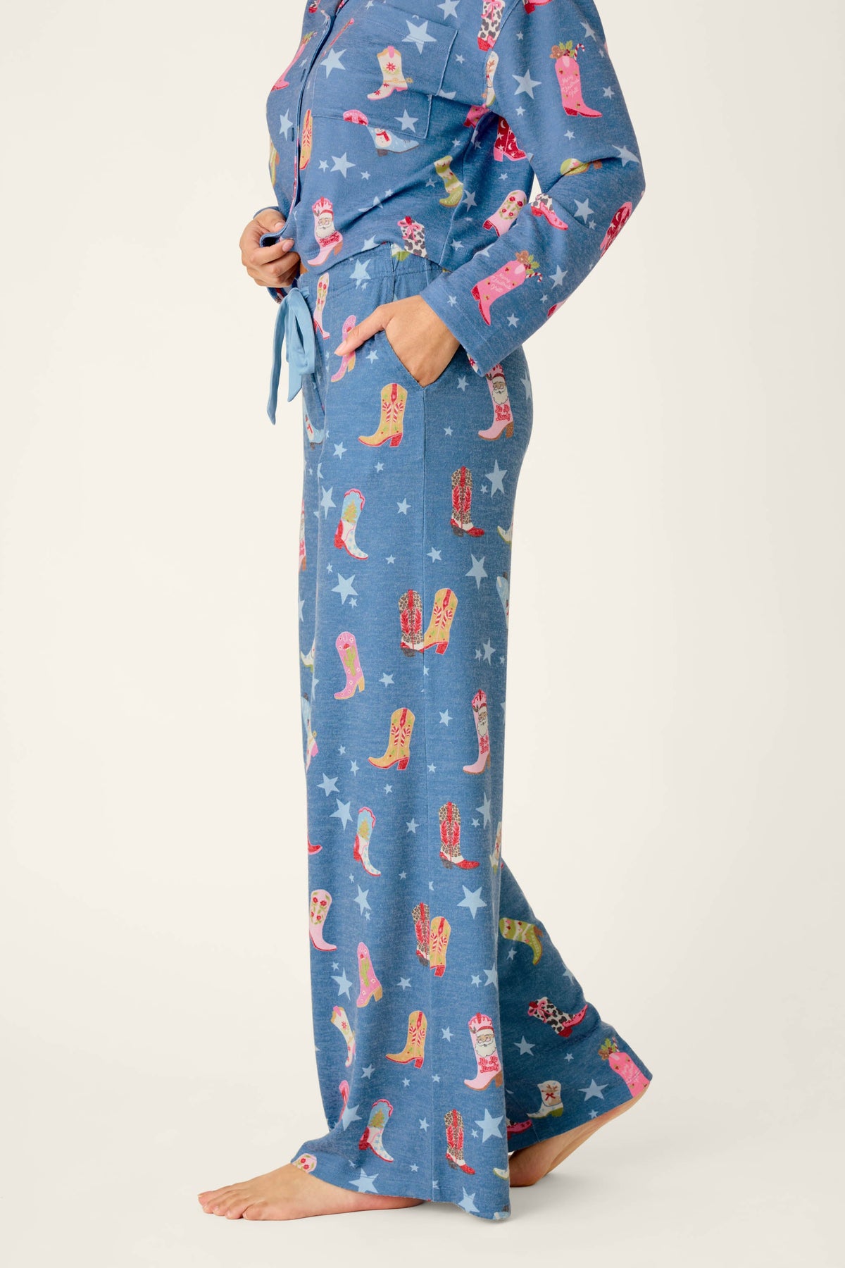 Howdy Holidays Cowboy Boots & Star Print Pajama Pants