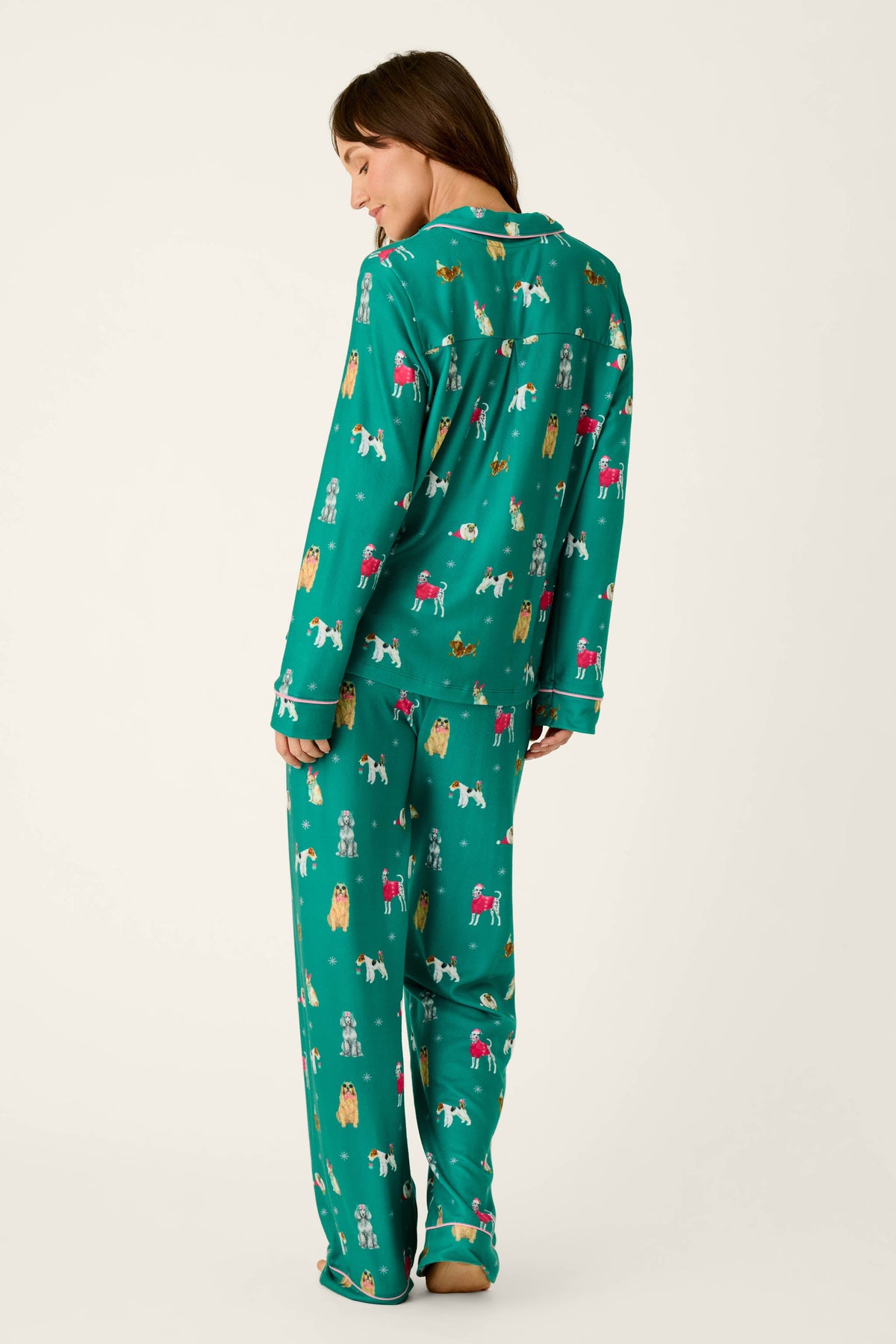 Happy Pawlidays Merry Mutts Dog Print Long Sleeve PJ Set