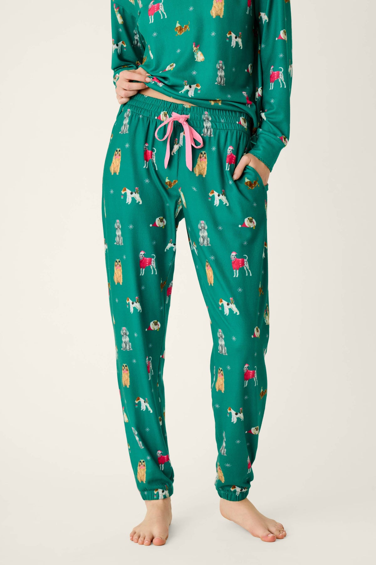 Happy Pawlidays Merry Mutts Dog Print Jogger Pants
