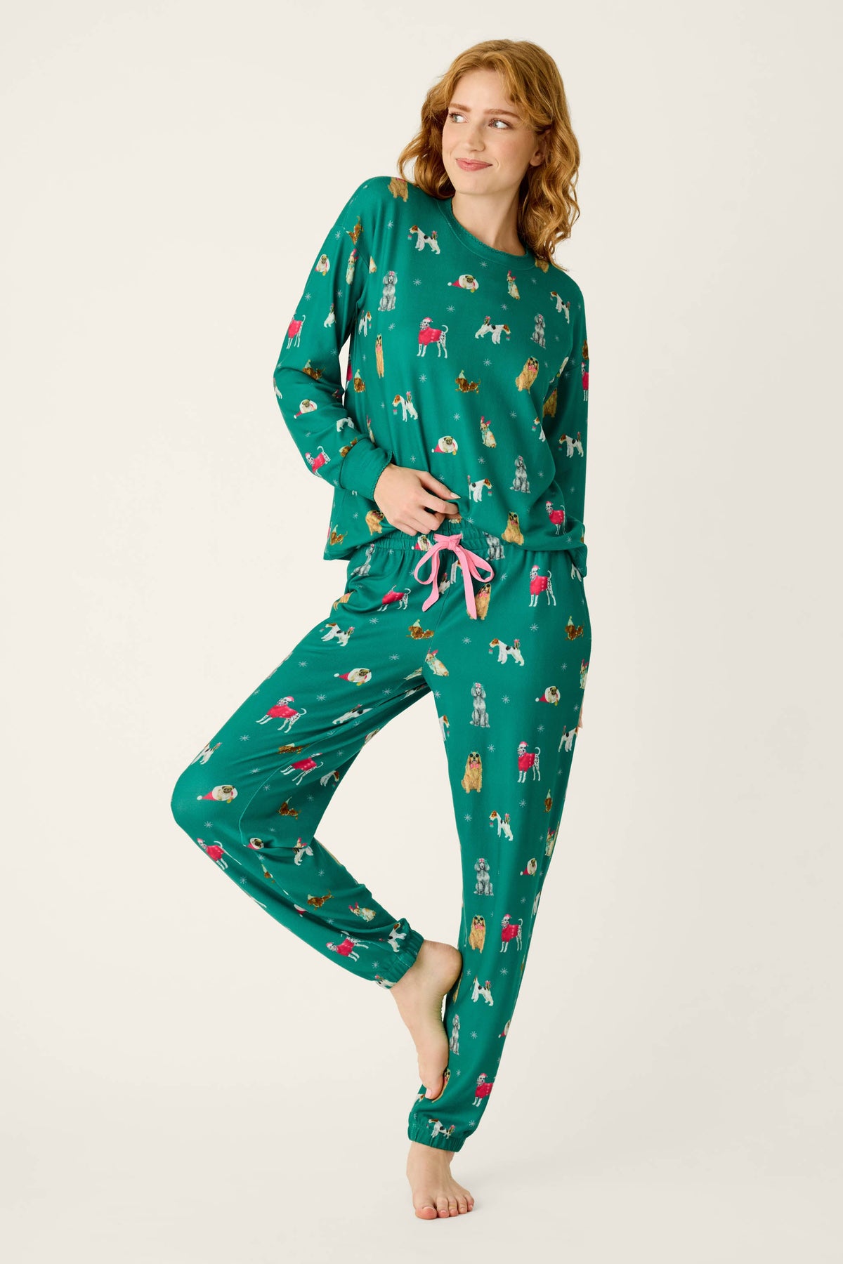 Happy Pawlidays Merry Mutts Dog Print Jogger Pants