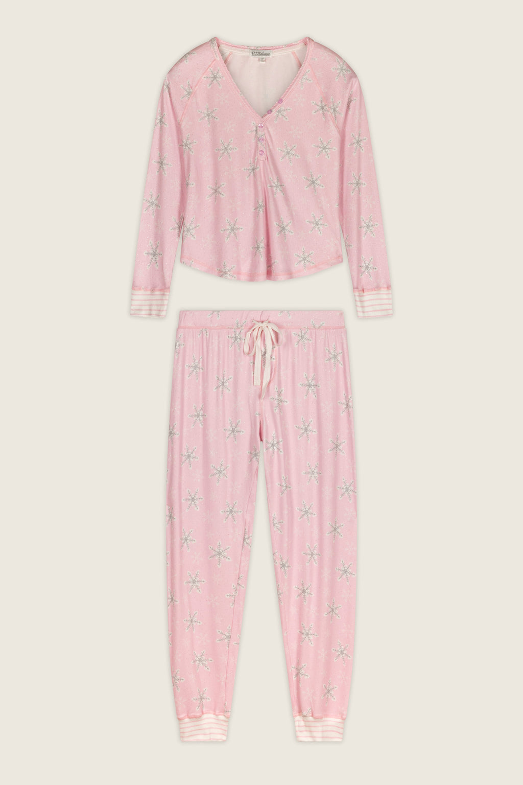 Happy Pawlidays Snowflake Print Long Sleeve PJ Set