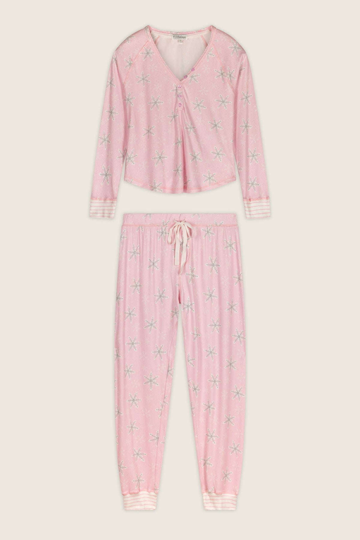 Happy Pawlidays Snowflake Print Long Sleeve PJ Set