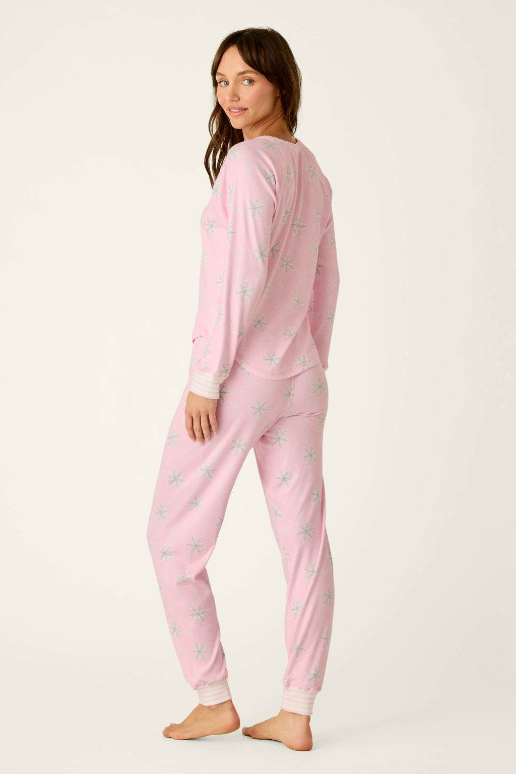 Happy Pawlidays Snowflake Print Long Sleeve PJ Set