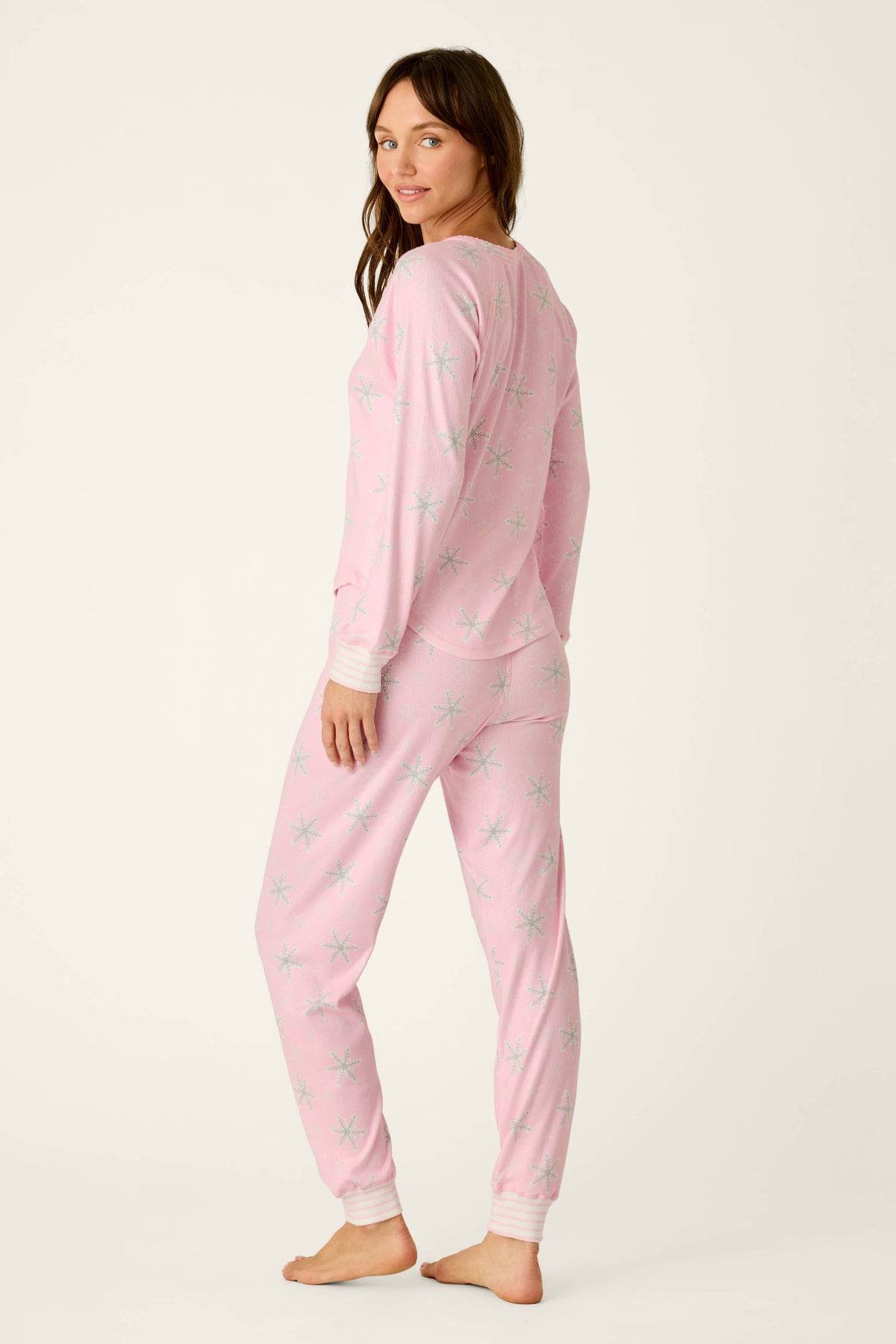Happy Pawlidays Snowflake Print Long Sleeve PJ Set