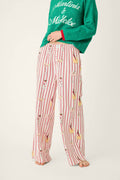 Martinis & Mistletoe Cocktail Print Flannel Pajama Pants