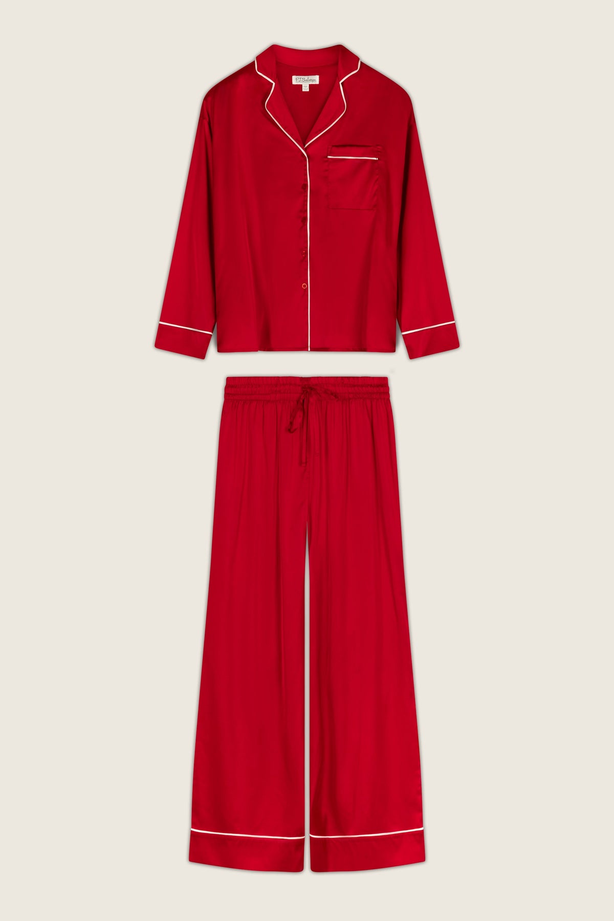 Moonlight Muse Red Satin Long Sleeve PJ Set