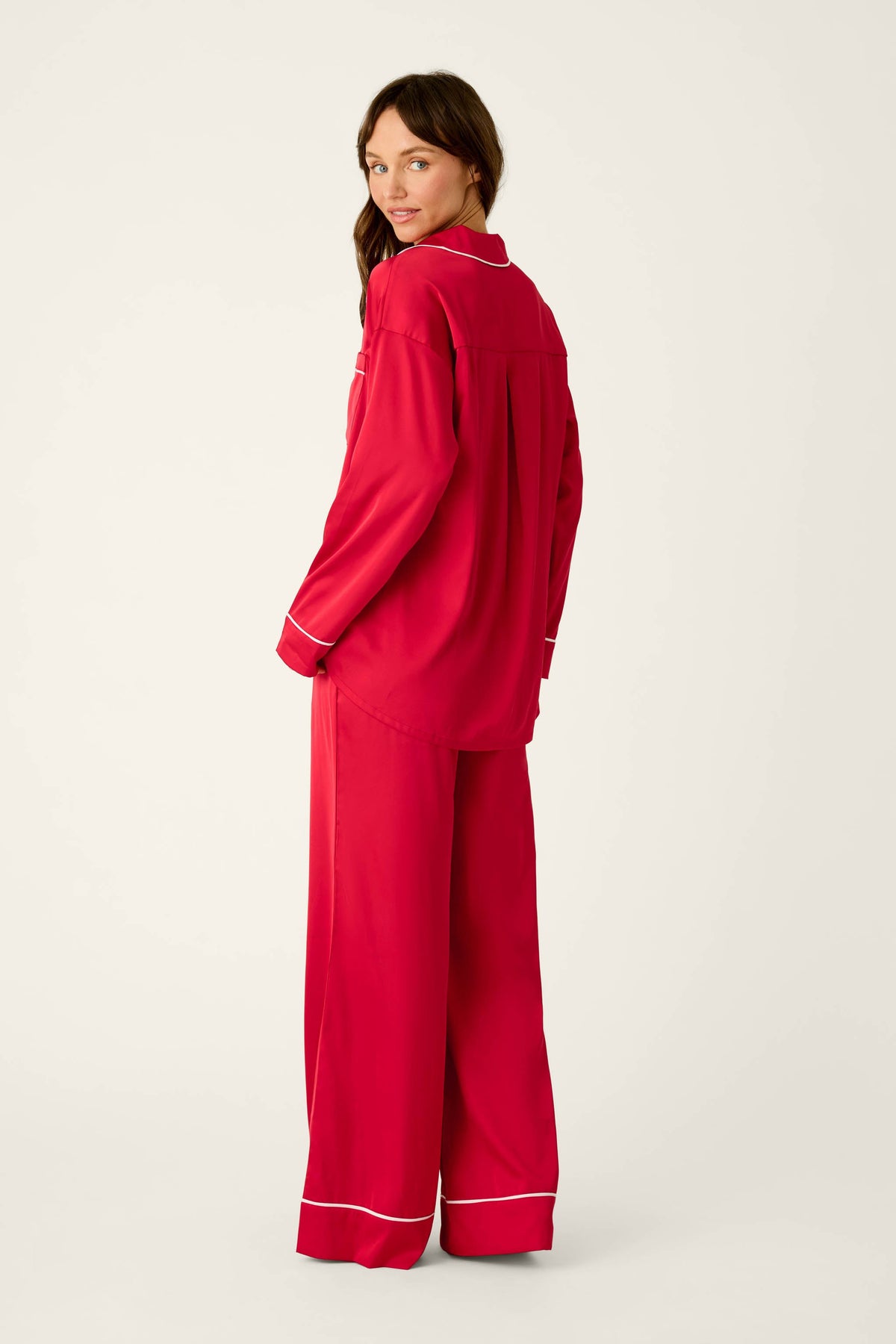 Moonlight Muse Red Satin Long Sleeve PJ Set