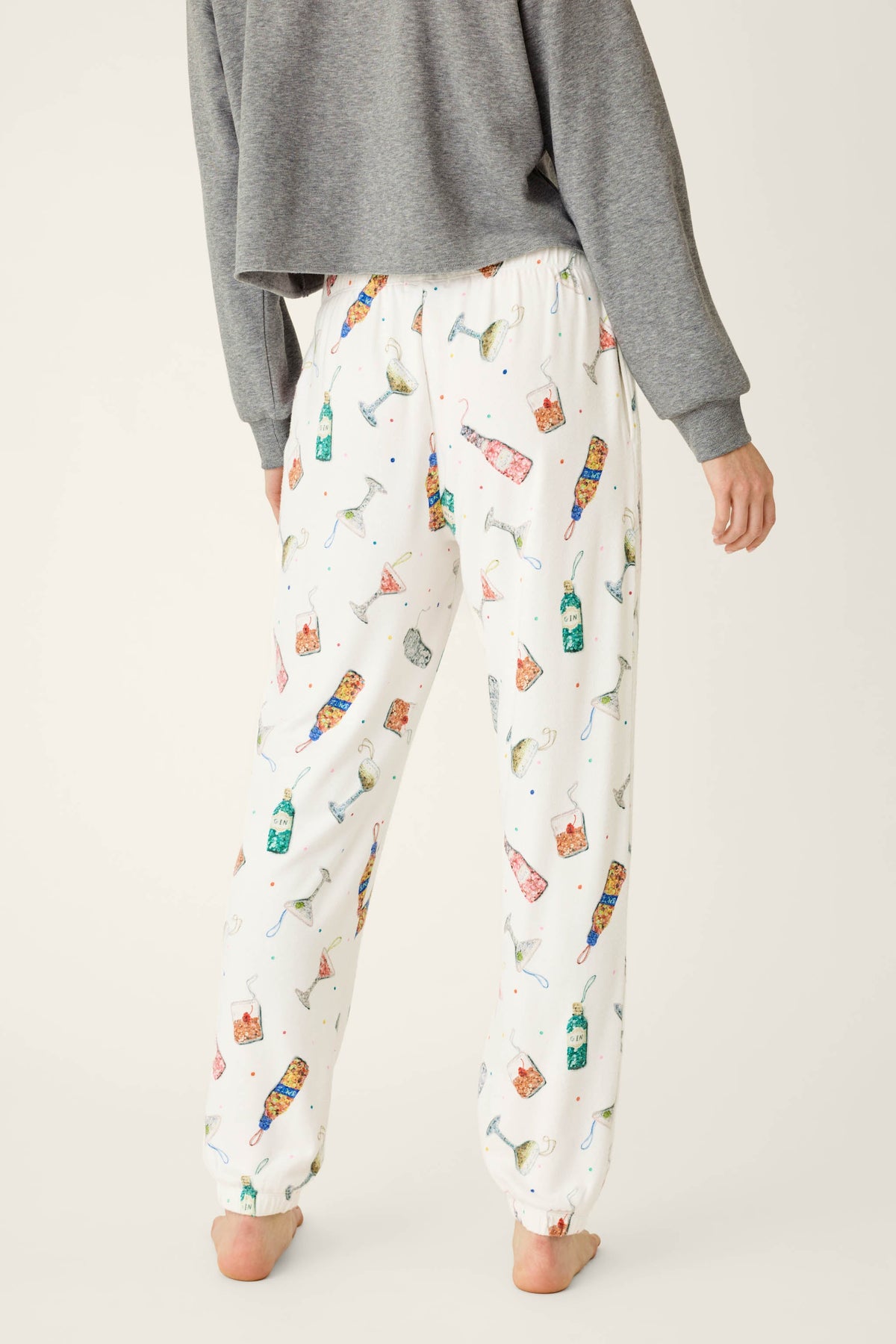 Sip Sip Sparkle Cocktail Charms Print Jogger Pant