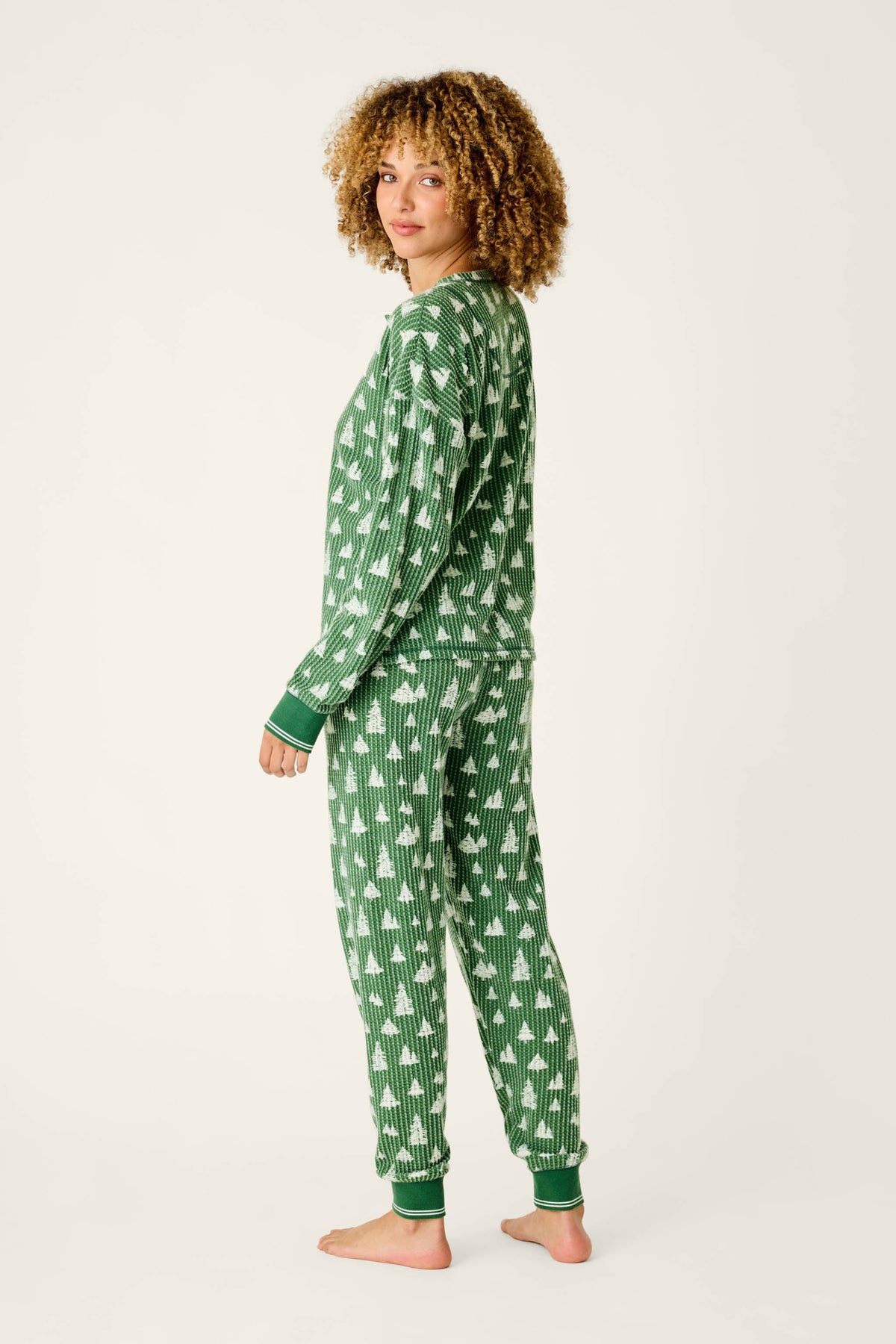 Ski Jammie Classics Tree Print Long Sleeve PJ Set