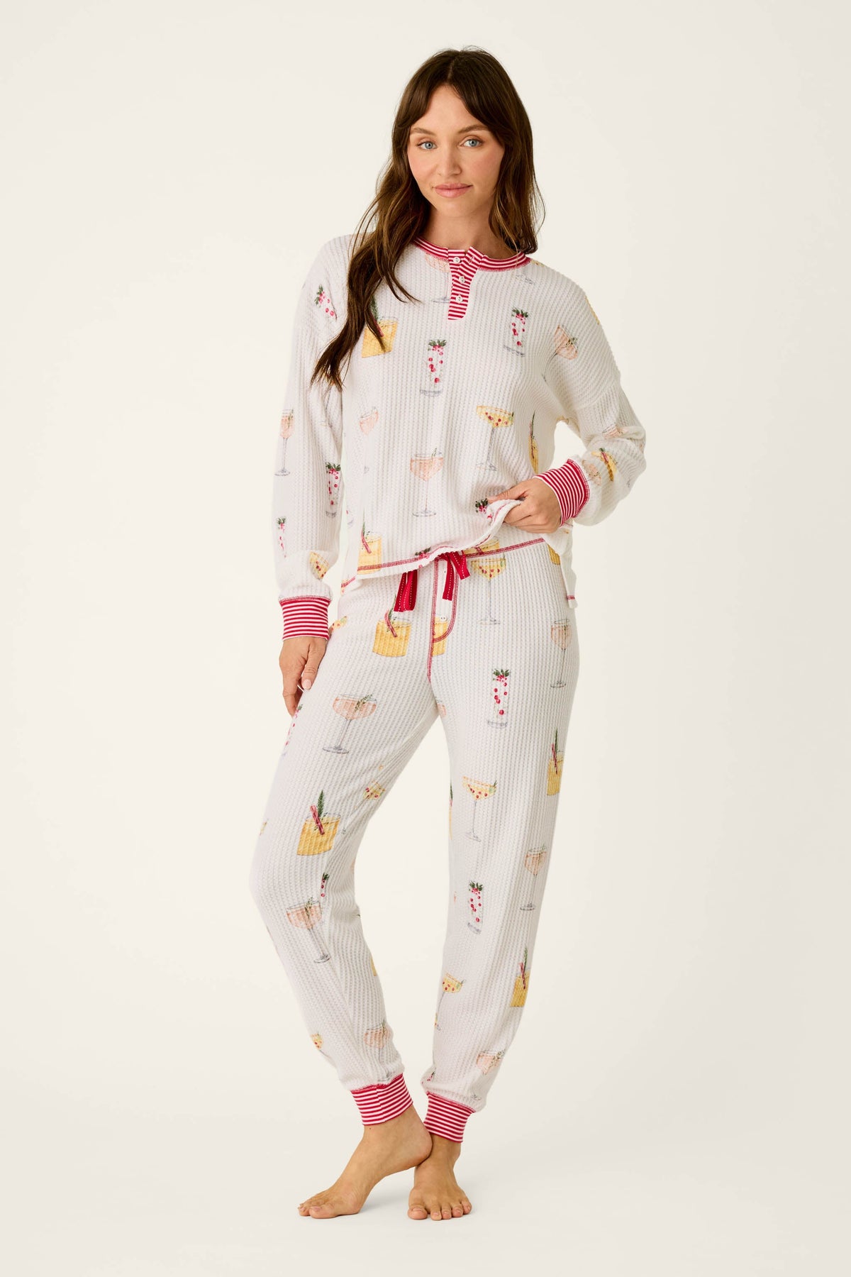 Ski Jammie Classics Cocktail Print Long Sleeve PJ Set