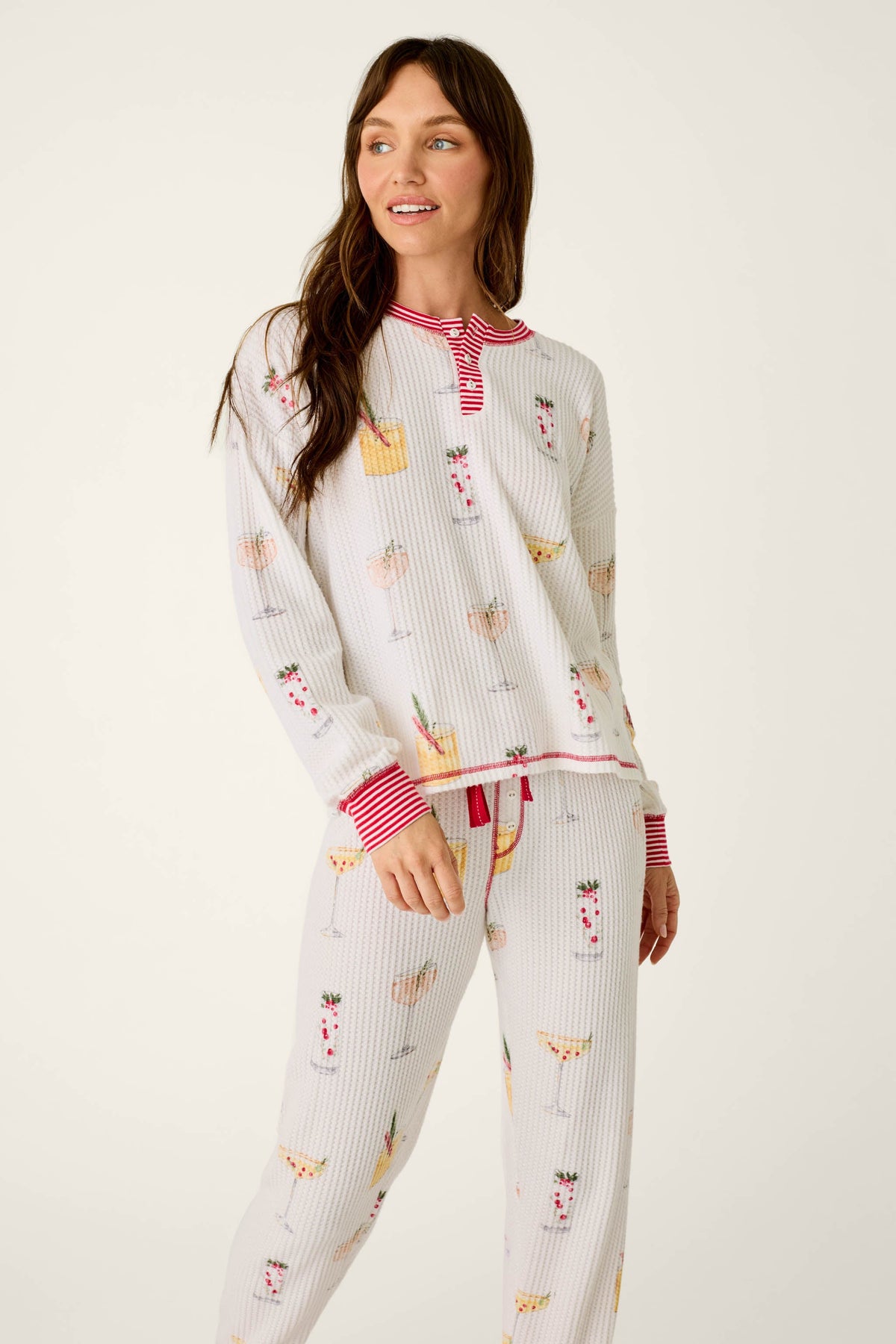 Ski Jammie Classics Cocktail Print Long Sleeve PJ Set