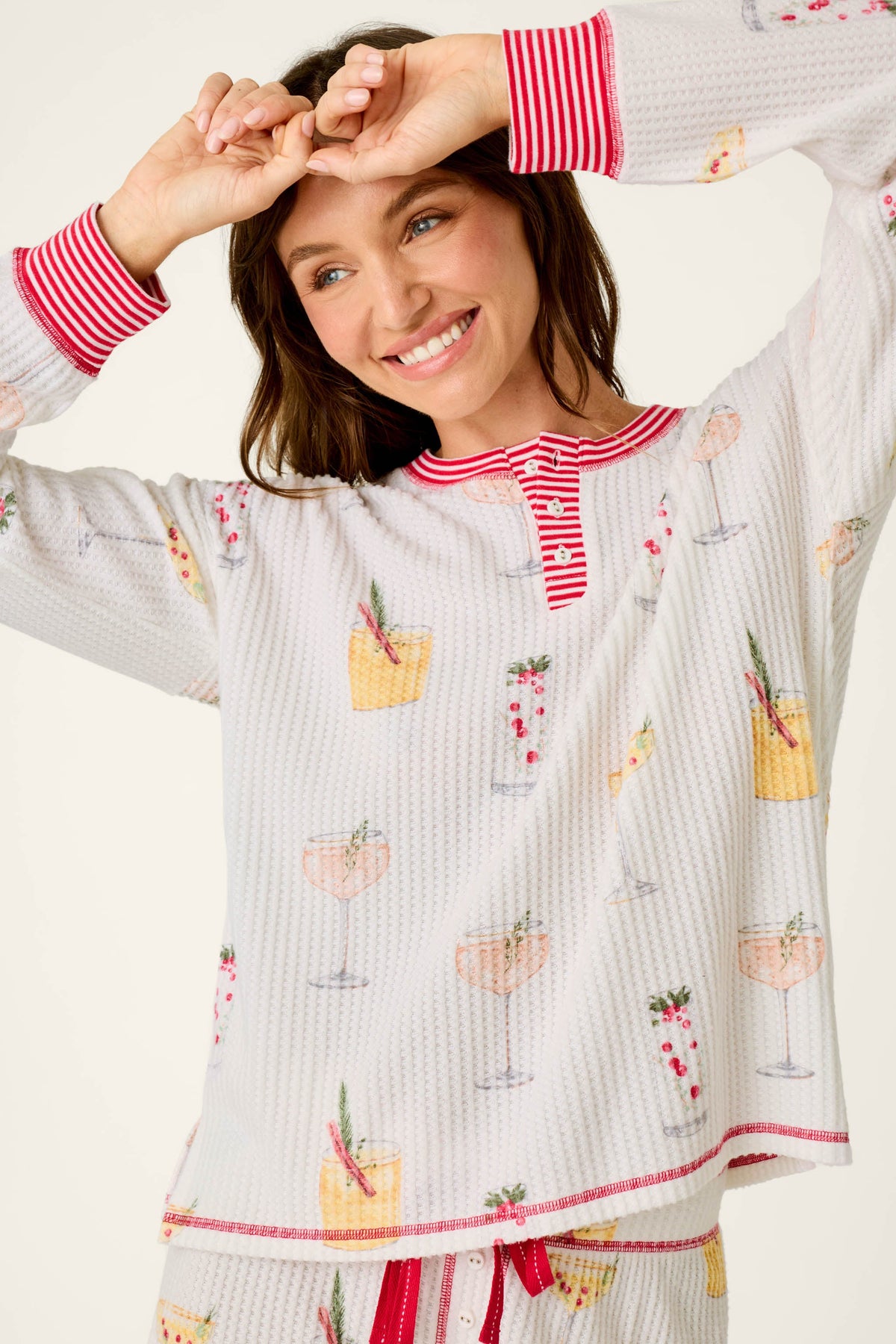 Ski Jammie Classics Cocktail Print Long Sleeve PJ Set