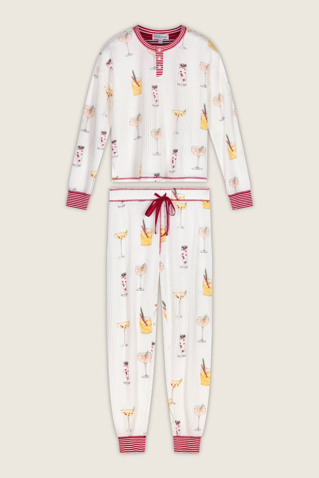 Ski Jammie Classics Cocktail Print Long Sleeve PJ Set
