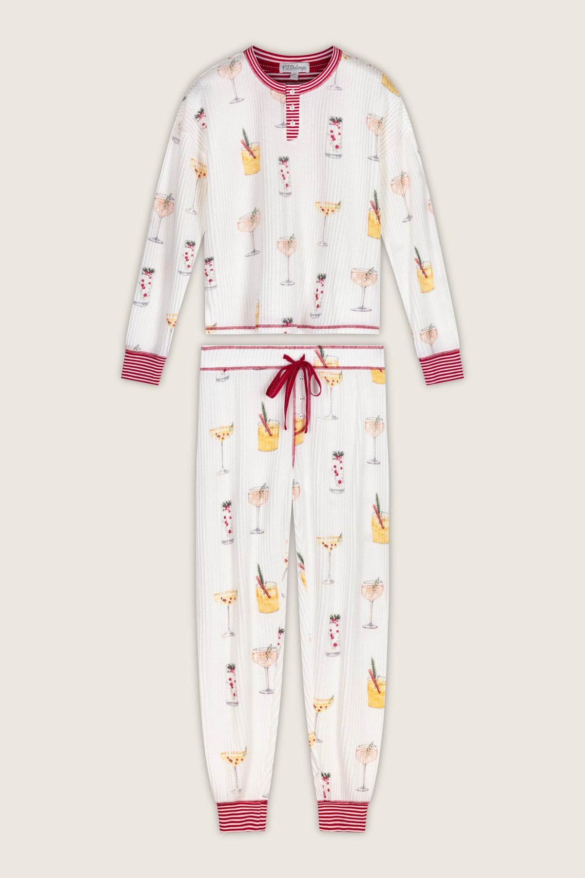 Ski Jammie Classics Cocktail Print Long Sleeve PJ Set
