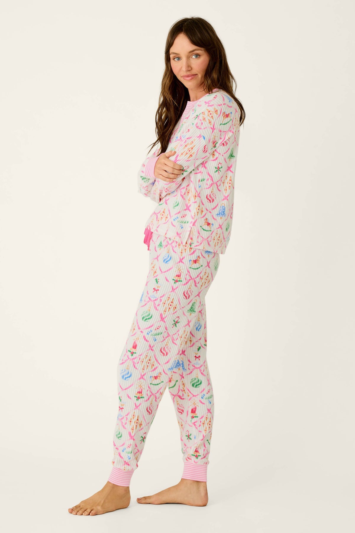 Ski Jammie Classics Ornament Print Long Sleeve PJ Set