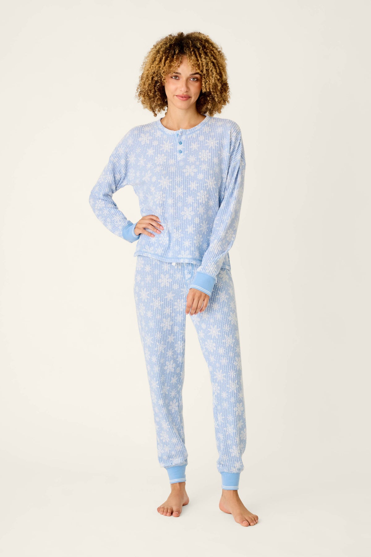 Ski Jammie Classics Snowflake Print Long Sleeve PJ Set
