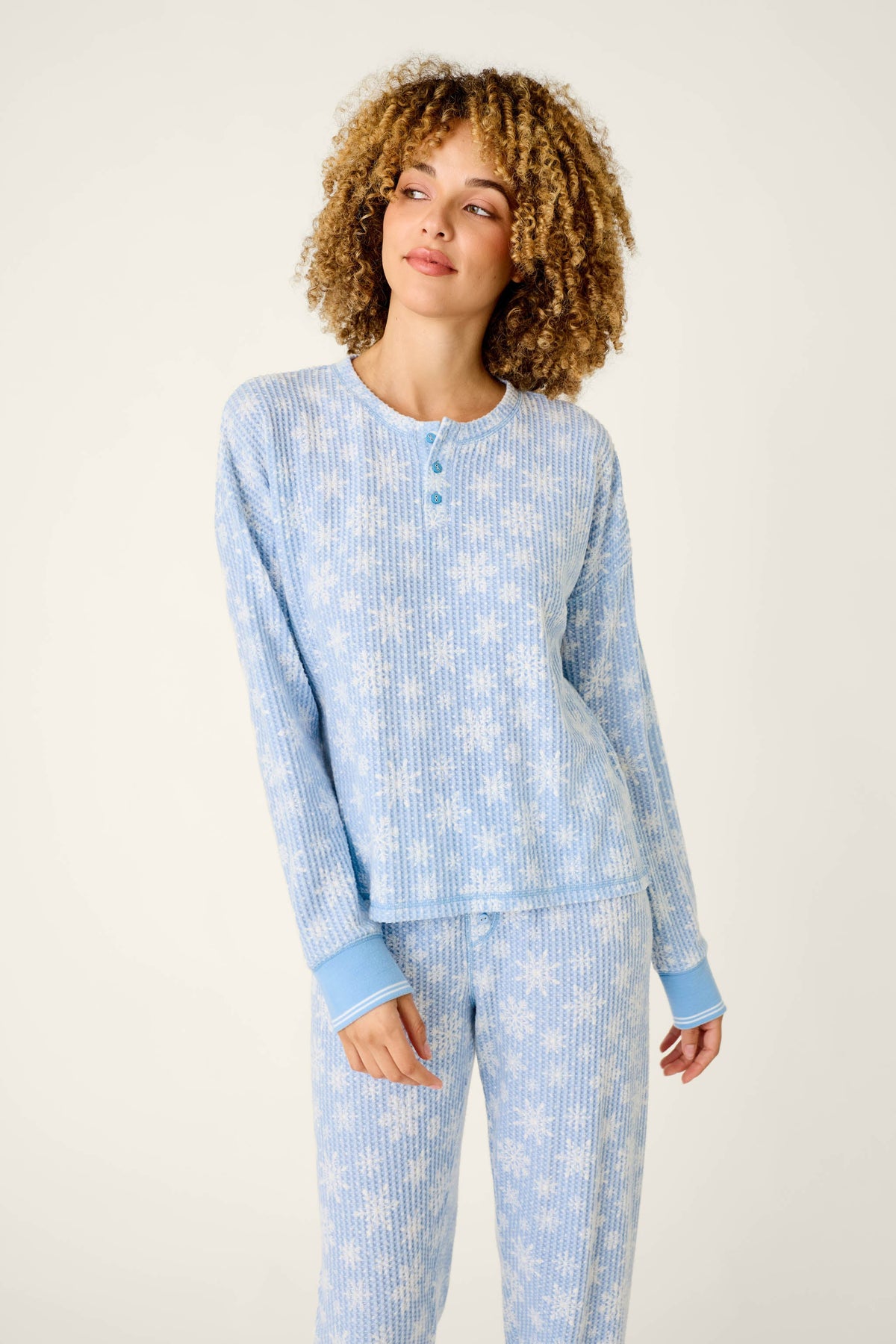 Ski Jammie Classics Snowflake Print Long Sleeve PJ Set