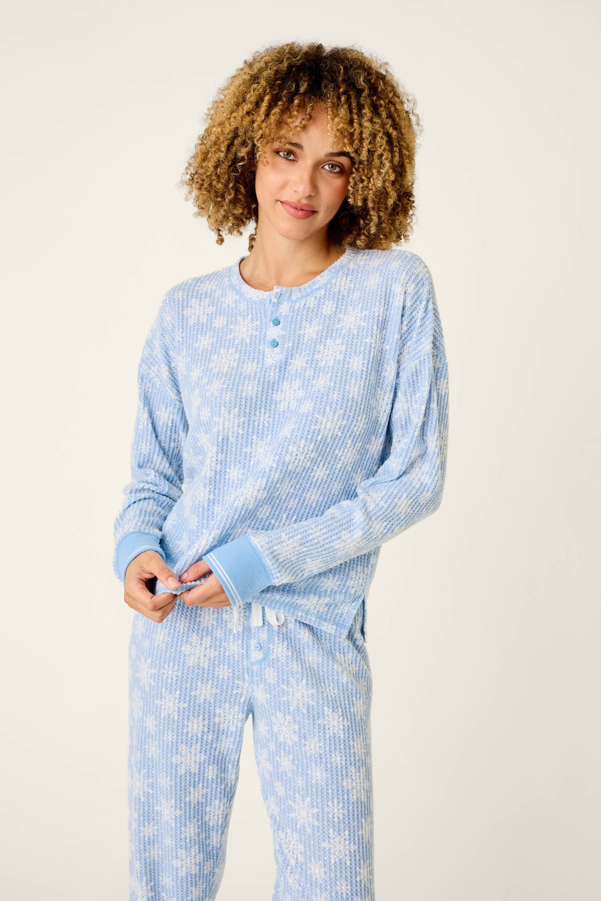 Ski Jammie Classics Snowflake Print Long Sleeve PJ Set