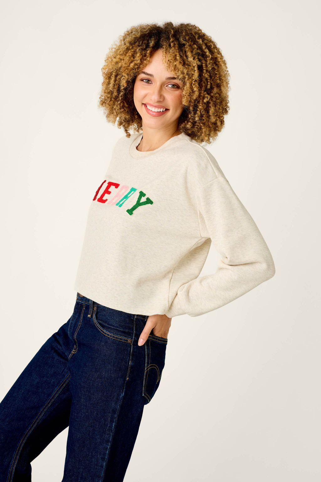 Very Merry Bouclé Merry Sweatshirt