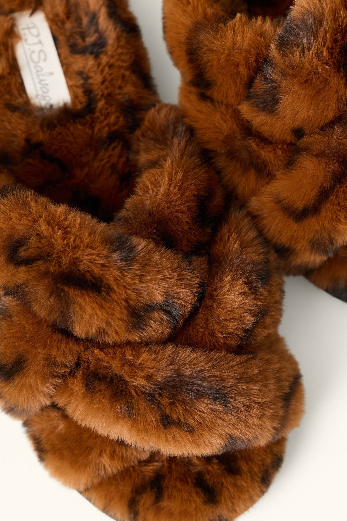 Faux Fur Leopard Print Slippers