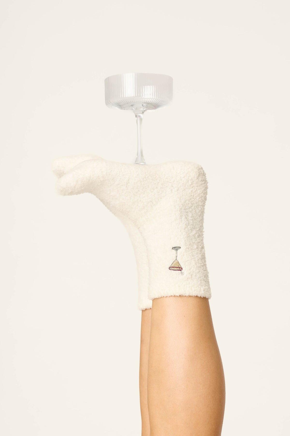 Holiday Martini Embroidered Socks