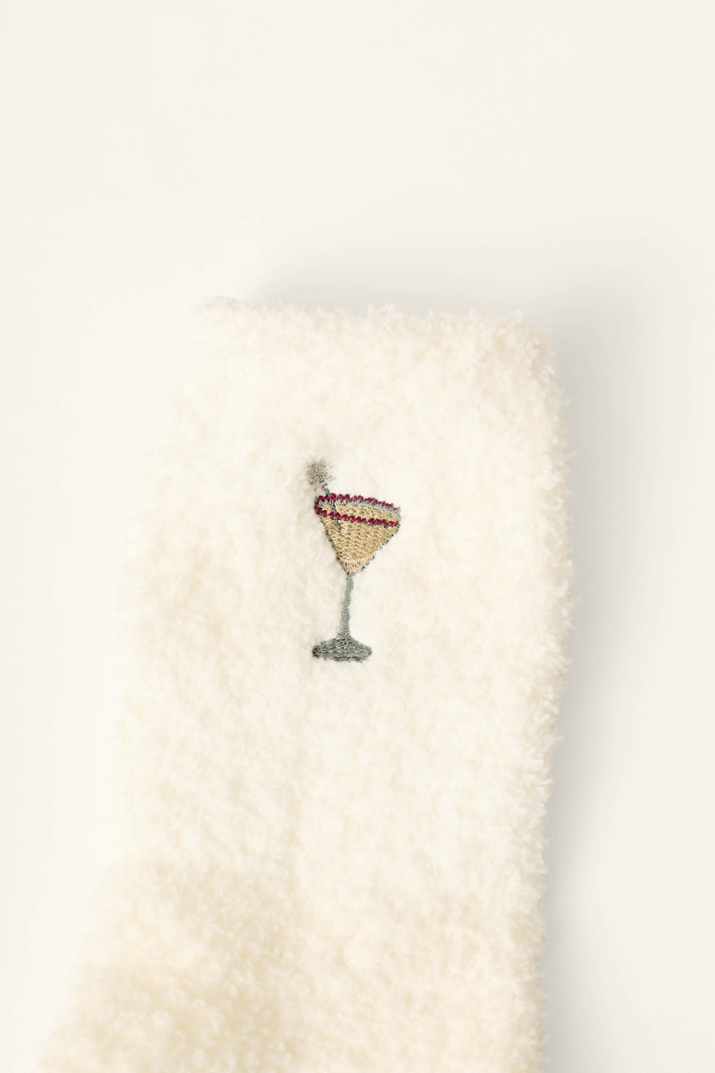 Holiday Martini Embroidered Socks