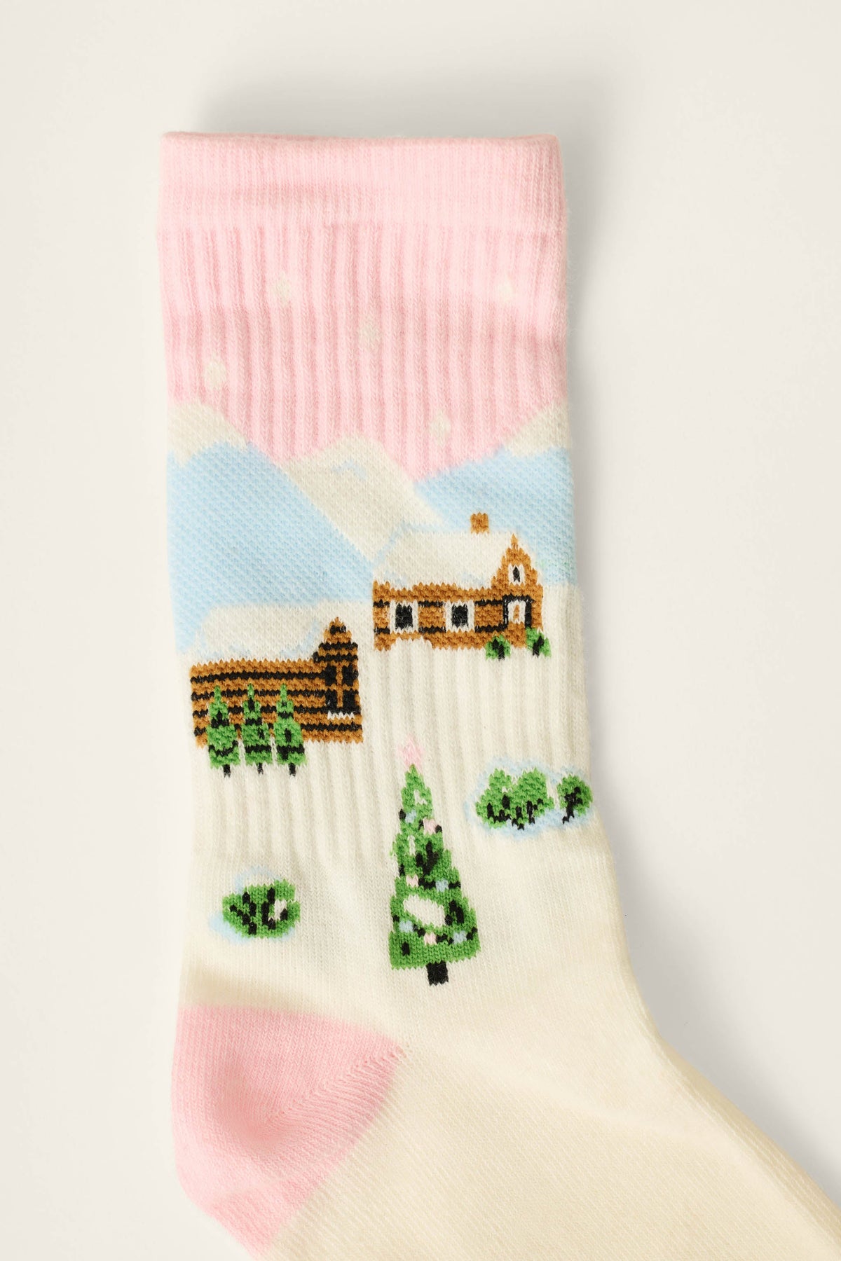 Cozy Winter Cabin Crew Socks