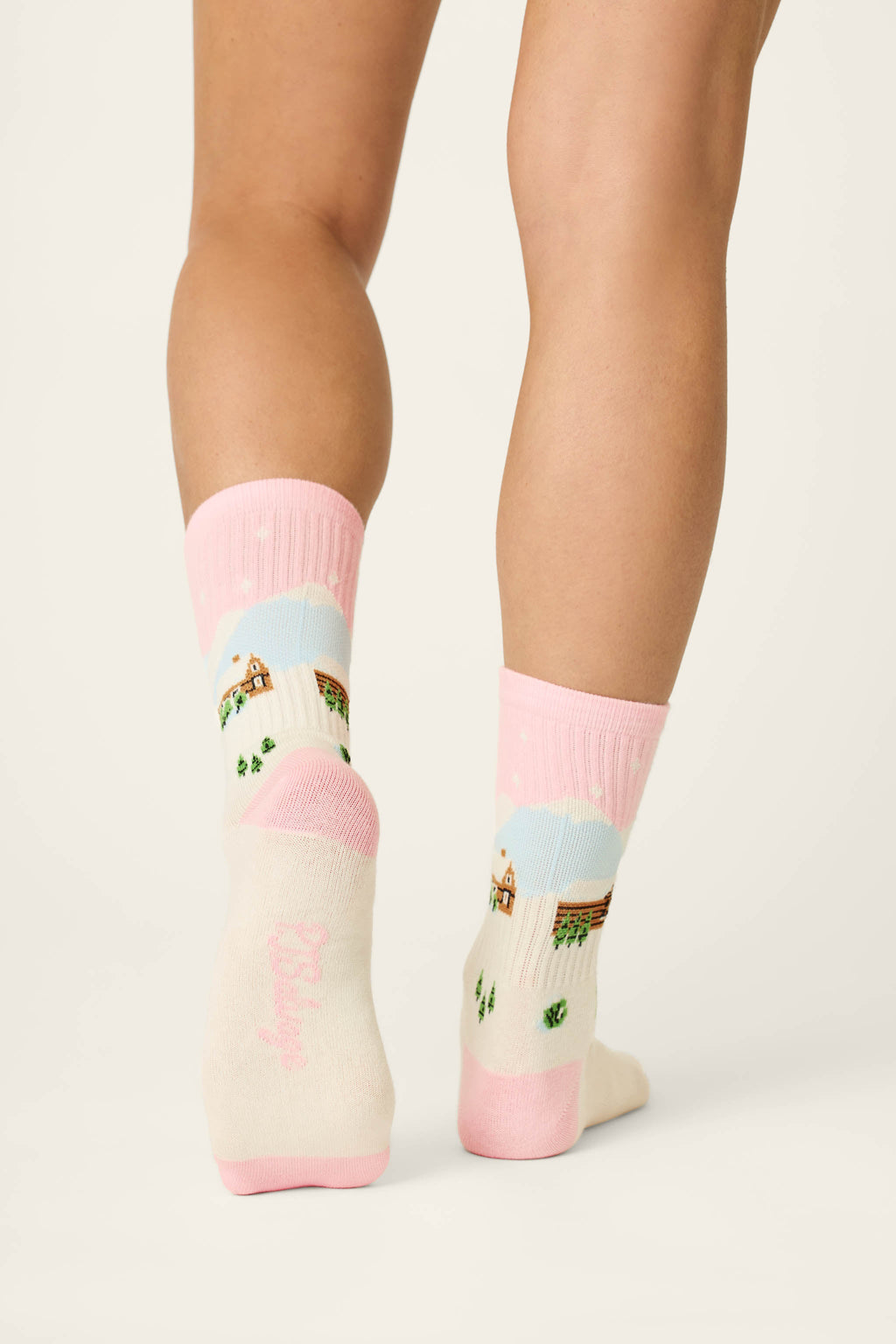 Cozy Winter Cabin Crew Socks