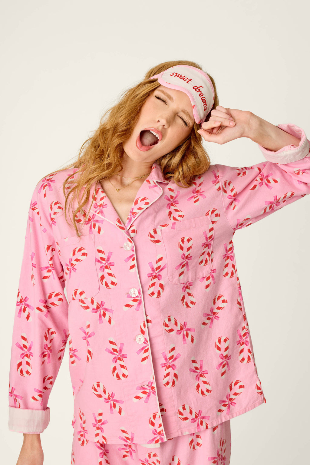 Sweeter Than Sugar Candy Cane Print 4-Piece PJ Set