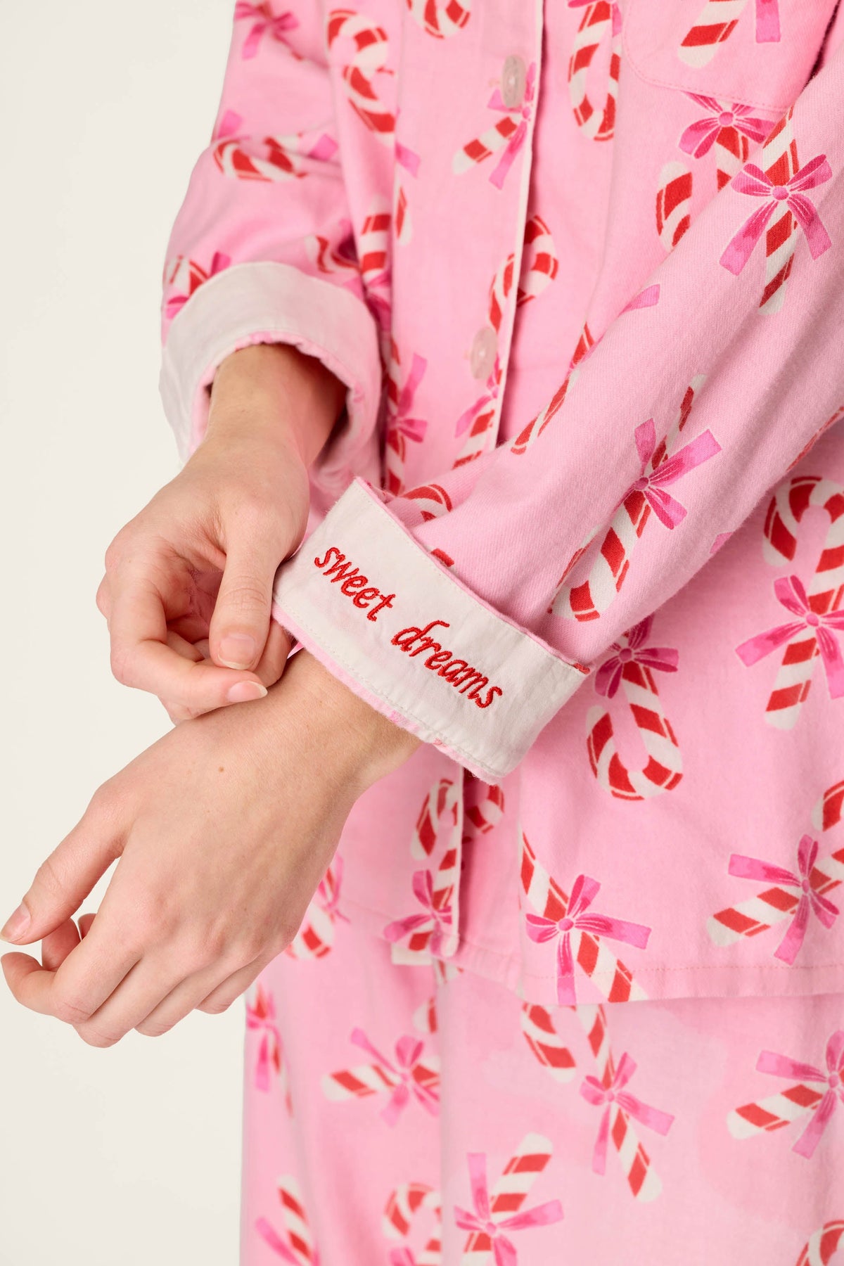 Sweeter Than Sugar Candy Cane Print 4-Piece PJ Set
