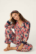 Lucky in Love Western Print 3-Piece Long Sleeve Flannel PJ Set