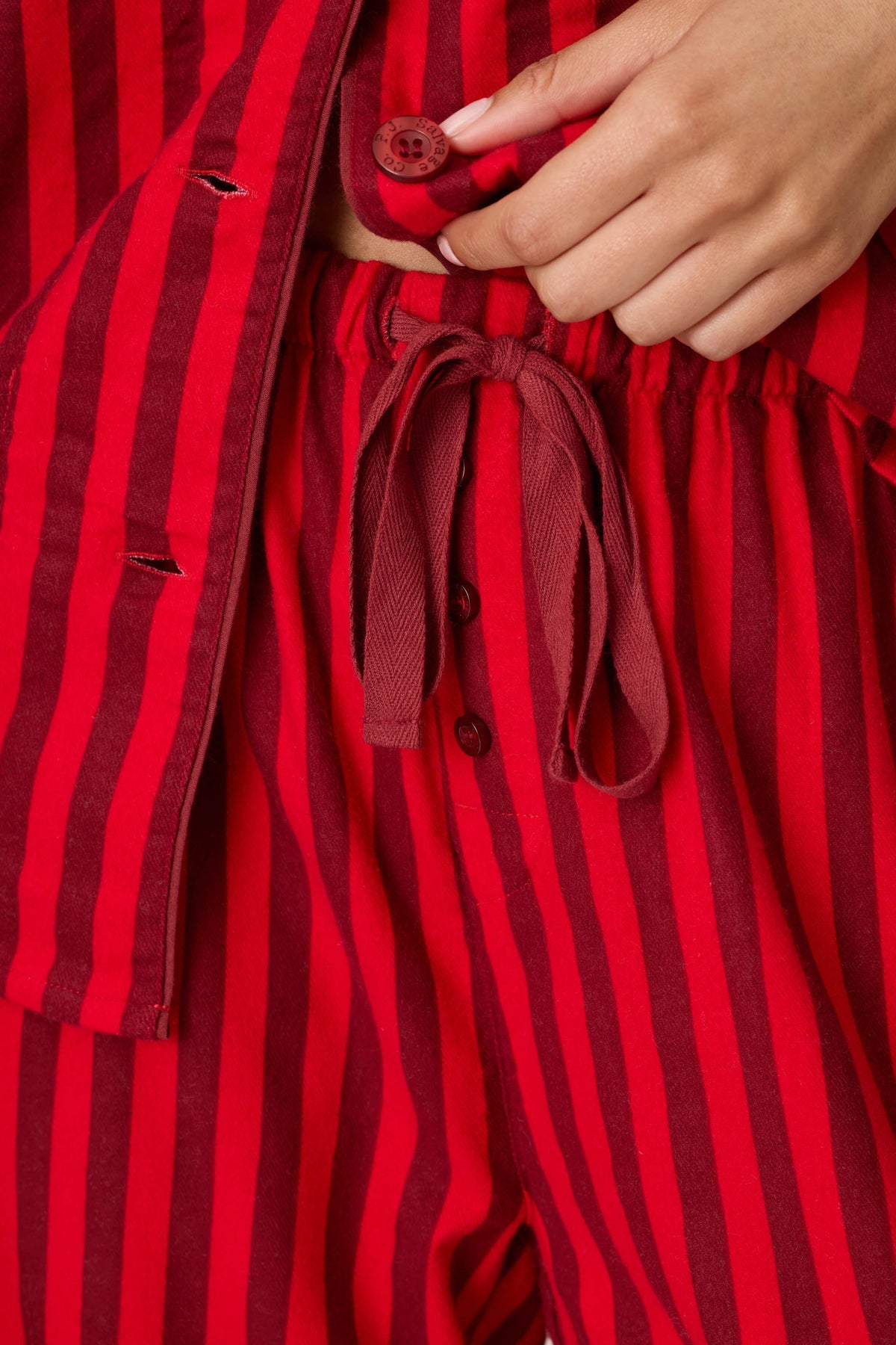 Bow Icon 3-Piece Long Sleeve Flannel PJ Set